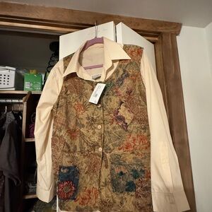 Floral Patchwork Vest in Earth Tones